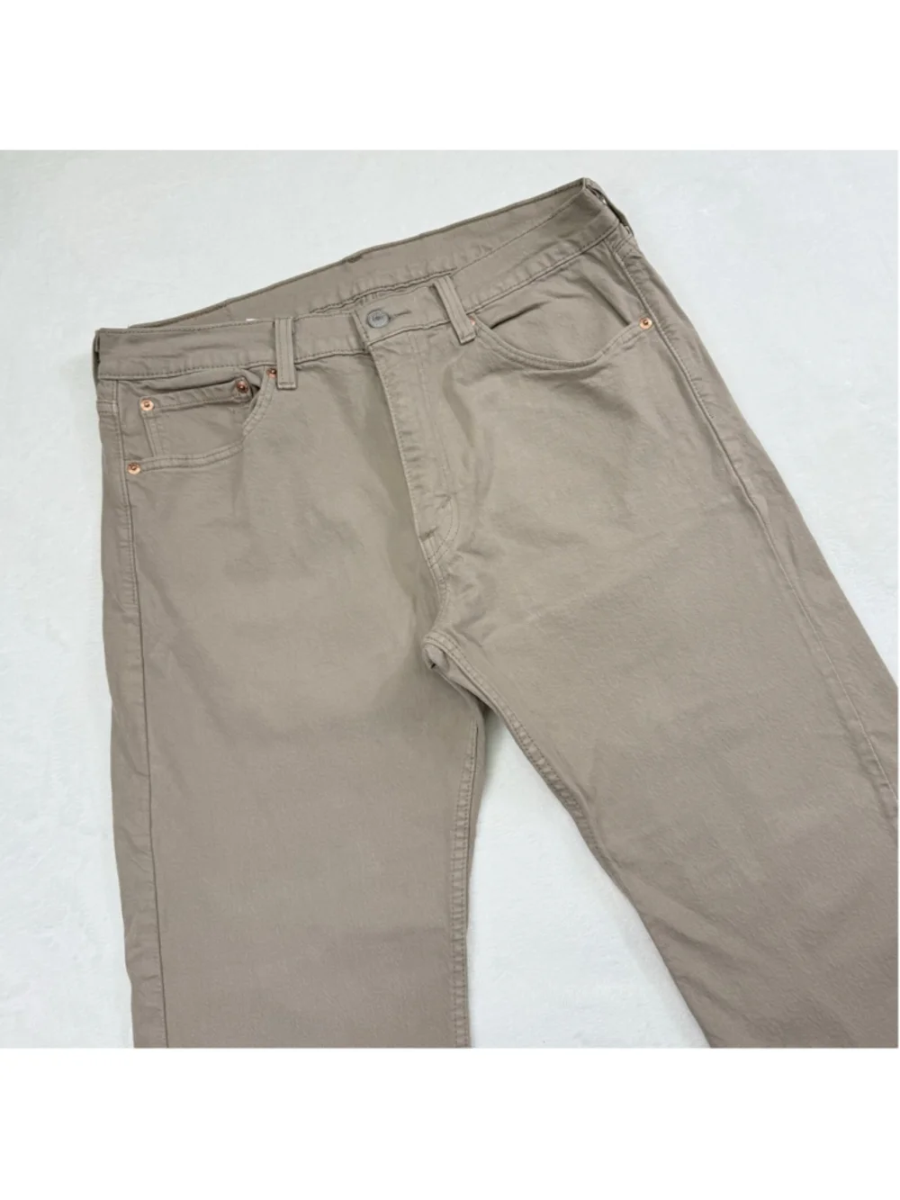 Men's Levi's 505 33x30 Regular Fit Straight Jeans Beige